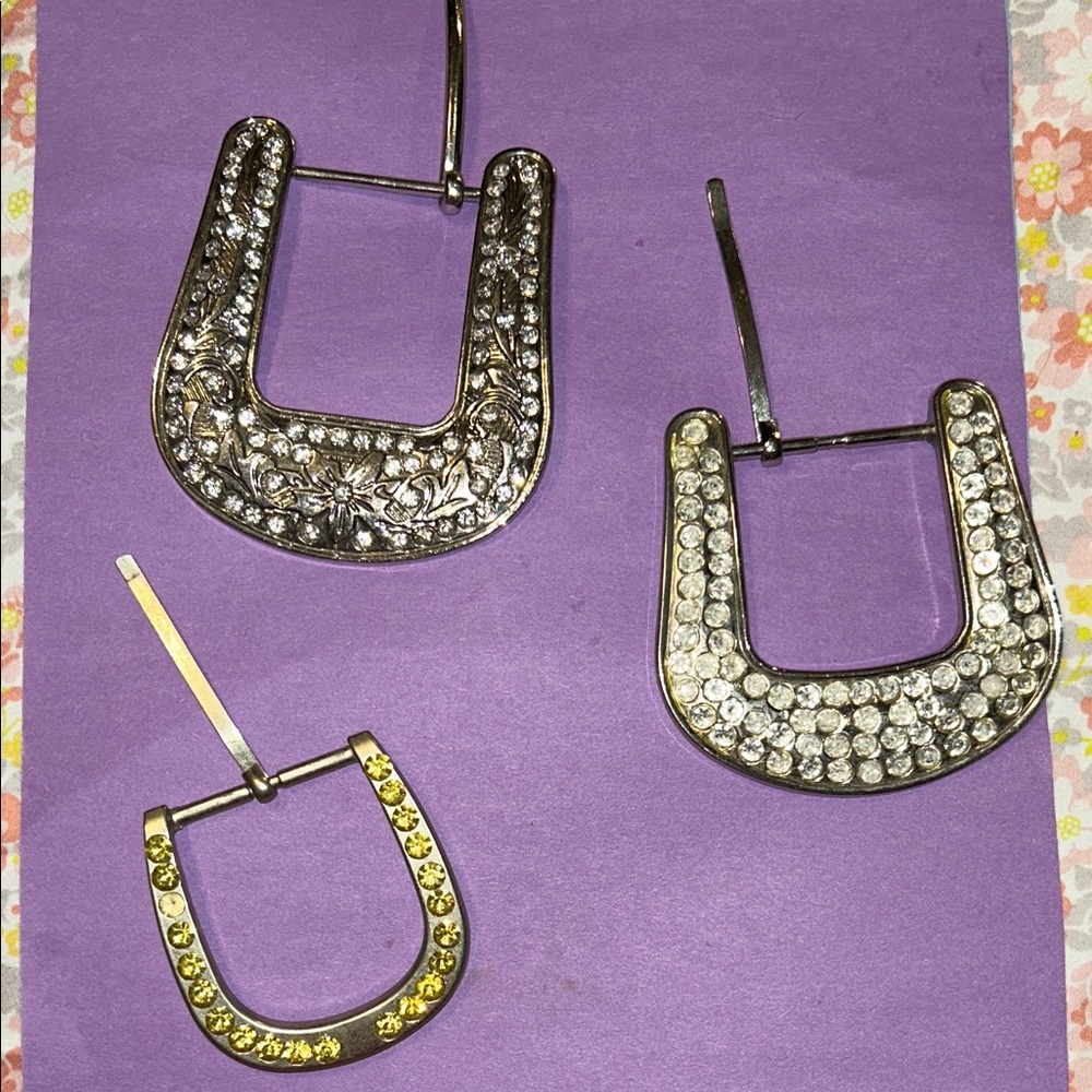 Elegant Silver and Gold Crystal Earrings